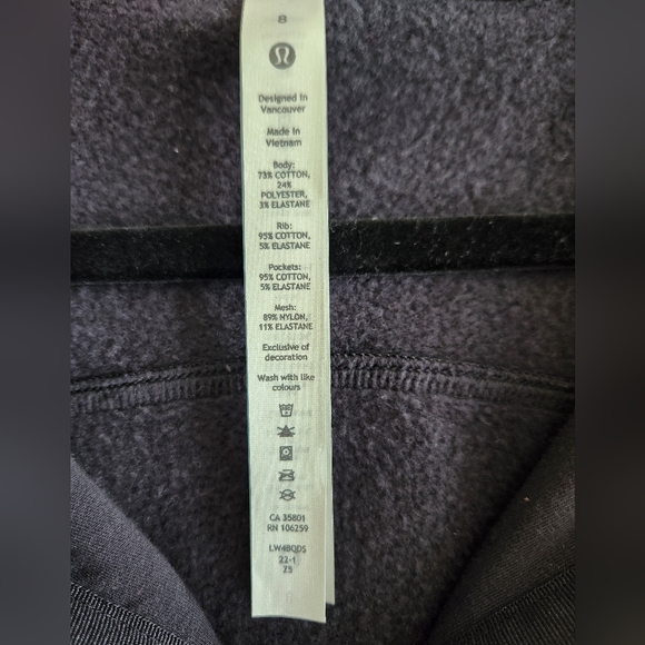 Lululemon Scuba Full Zip Hoodie Heritage 365 Camo Deep Coal Size 8 NWT - Picture 4 of 8